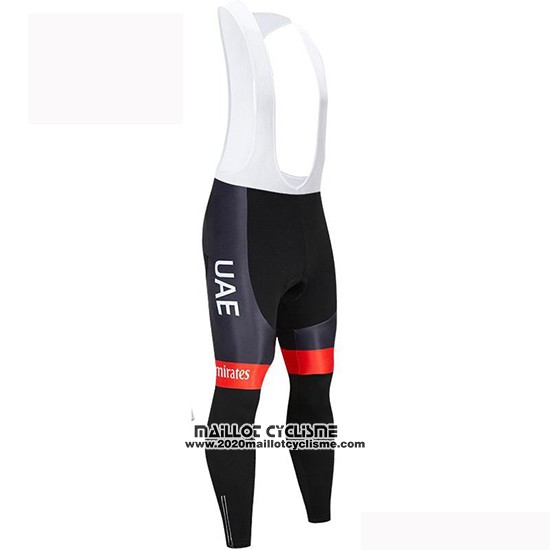 2019 Maillot Ciclismo UCI Mondo Champion UAE Blanc Rouge Manches Longues et Cuissard
